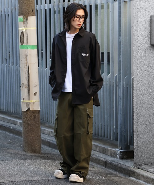 VISION STREET WEAR（ヴィジョンストリートウェア）の「【VISION STREET WEAR/ヴィジョンストリートウェア】Melanchholy Ghost shirt/ゴースト バックプリント ワークシャツ（シャツ/ブラウス・メンズ・ブルーグレー/ブラック/オフホワイト・LL/M/L）」の10枚目の写真