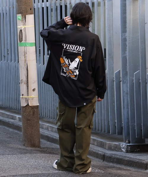 VISION STREET WEAR（ヴィジョンストリートウェア）の「【VISION STREET WEAR/ヴィジョンストリートウェア】Melanchholy Ghost shirt/ゴースト バックプリント ワークシャツ（シャツ/ブラウス・メンズ・ブルーグレー/ブラック/オフホワイト・LL/M/L）」の11枚目の写真