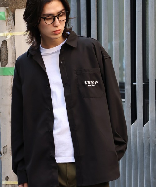 VISION STREET WEAR（ヴィジョンストリートウェア）の「【VISION STREET WEAR/ヴィジョンストリートウェア】Melanchholy Ghost shirt/ゴースト バックプリント ワークシャツ（シャツ/ブラウス・メンズ・ブルーグレー/ブラック/オフホワイト・LL/M/L）」の7枚目の写真