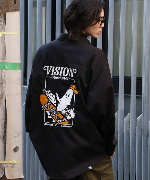 VISION STREET WEAR（ヴィジョンストリートウェア）の「【VISION STREET WEAR/ヴィジョンストリートウェア】Melanchholy Ghost shirt/ゴースト バックプリント ワークシャツ（シャツ/ブラウス・メンズ・ブルーグレー/ブラック/オフホワイト・LL/M/L）」の9枚目の写真