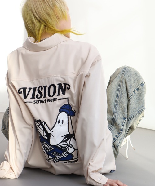 VISION STREET WEAR（ヴィジョンストリートウェア）の「【VISION STREET WEAR/ヴィジョンストリートウェア】Melanchholy Ghost shirt/ゴースト バックプリント ワークシャツ（シャツ/ブラウス・メンズ・ブルーグレー/ブラック/オフホワイト・LL/M/L）」の14枚目の写真