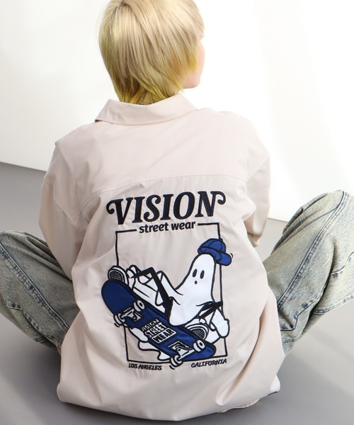 VISION STREET WEAR（ヴィジョンストリートウェア）の「【VISION STREET WEAR/ヴィジョンストリートウェア】Melanchholy Ghost shirt/ゴースト バックプリント ワークシャツ（シャツ/ブラウス・メンズ・ブルーグレー/ブラック/オフホワイト・LL/M/L）」の15枚目の写真