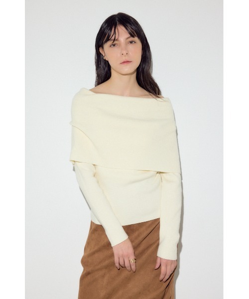 AZUL by moussy(アズールバイマウジー)の「オフショルニットトップス(ニット/セーター・レディース・アイボリー/ブラック/ブラウン系その他/グレー系その他・FREE)」の16枚目の写真