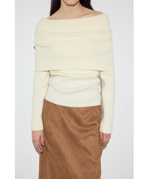 AZUL by moussy(アズールバイマウジー)の「オフショルニットトップス(ニット/セーター・レディース・アイボリー/ブラック/ブラウン系その他/グレー系その他・FREE)」の18枚目の写真