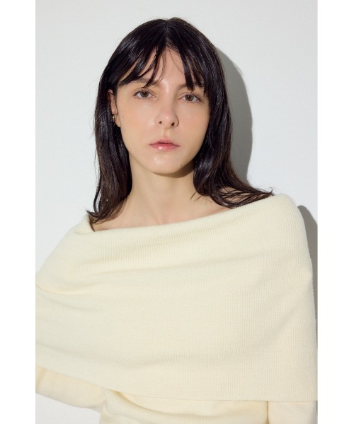 AZUL by moussy(アズールバイマウジー)の「オフショルニットトップス(ニット/セーター・レディース・アイボリー/ブラック/ブラウン系その他/グレー系その他・FREE)」の19枚目の写真