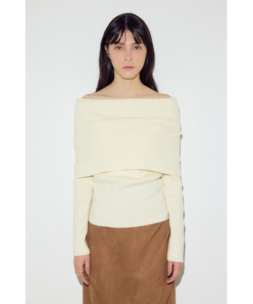 AZUL by moussy(アズールバイマウジー)の「オフショルニットトップス(ニット/セーター・レディース・アイボリー/ブラック/ブラウン系その他/グレー系その他・FREE)」の20枚目の写真