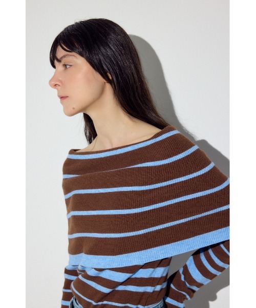 AZUL by moussy(アズールバイマウジー)の「オフショルニットトップス(ニット/セーター・レディース・アイボリー/ブラック/ブラウン系その他/グレー系その他・FREE)」の9枚目の写真