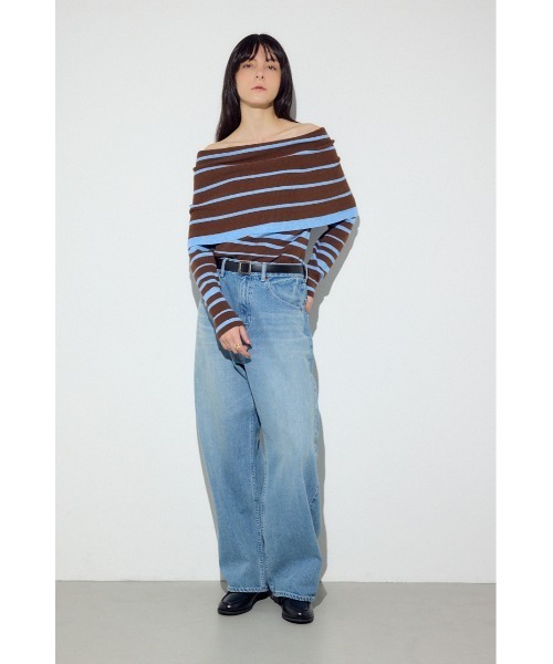 AZUL by moussy(アズールバイマウジー)の「オフショルニットトップス(ニット/セーター・レディース・アイボリー/ブラック/ブラウン系その他/グレー系その他・FREE)」の10枚目の写真