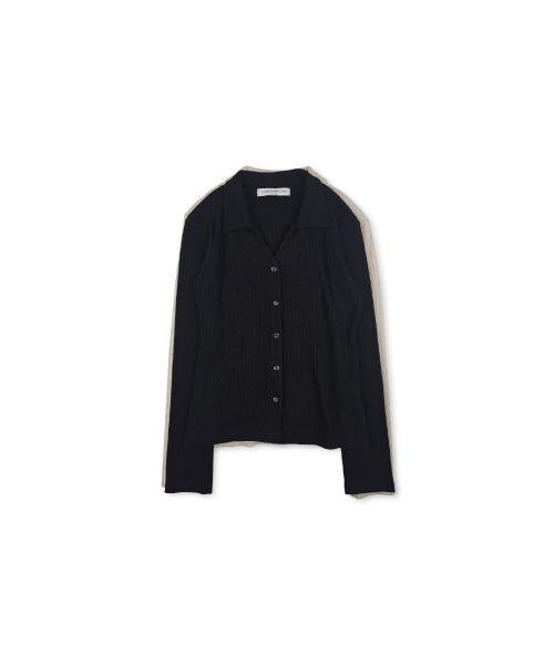 320SHOWROOM(320ショールーム)の「Open collar Ribbed Cardigan Black(カーディガン/ボレロ・レディース・その他・FREE)」の4枚目の写真