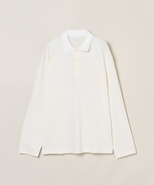 three dots(スリードッツ)の「コットンウール 長袖ポロシャツ(ポロシャツ・メンズ・ホワイト系その他・SMALL/MEDIUM/LARGE)」の2枚目の写真