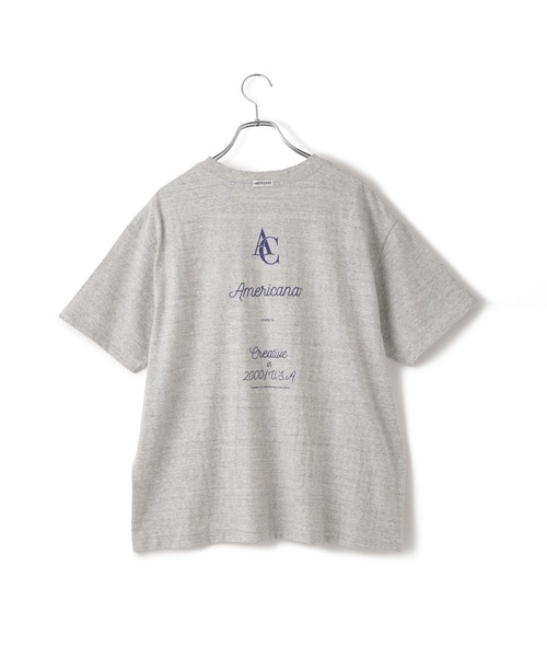 AMERICANA（アメリカーナ）の「【Americana（アメリカーナ）】ラフィー丸胴 プリントT / センターロゴ（Tシャツ/カットソー・レディース・ホワイト/グレー系その他・FREE）」の22枚目の写真