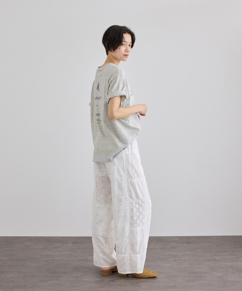 AMERICANA（アメリカーナ）の「【Americana（アメリカーナ）】ラフィー丸胴 プリントT / センターロゴ（Tシャツ/カットソー・レディース・ホワイト/グレー系その他・FREE）」の3枚目の写真