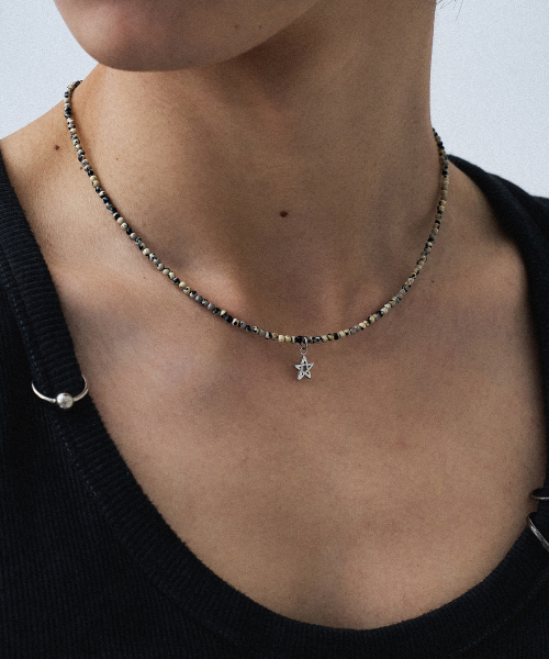 RSM018 Mottled Beads Star Pendent Necklace（ネックレス