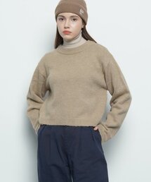 W17 alpaca crop knit beige