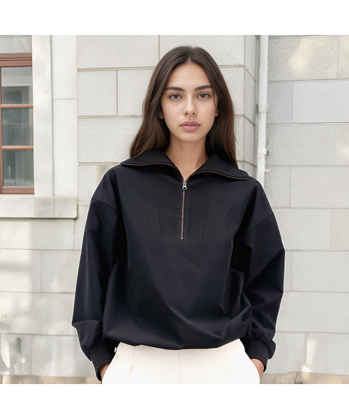 ACUD(アクド)の「Half Zip-up Sportive Blouse _Black(その他トップス・レディース・ブラック・FREE)」の1枚目の写真