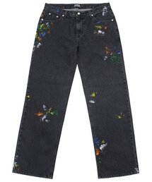 RUNDS（ランディエス）の「ペインティングワイドデニムパンツ（ウォッシュドブラック）（デニムパンツ）」