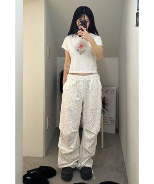 ITZAVIBE（イッザバイブ）の「FLOWER GARDEN BANDING PANTS - IVORY（その他パンツ・レディース・その他・ONE SIZE）」の19枚目の写真