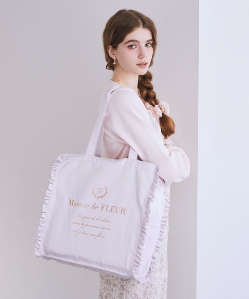 サテンフリルスクエアトートバッグ（トートバッグ）｜Maison de FLEUR