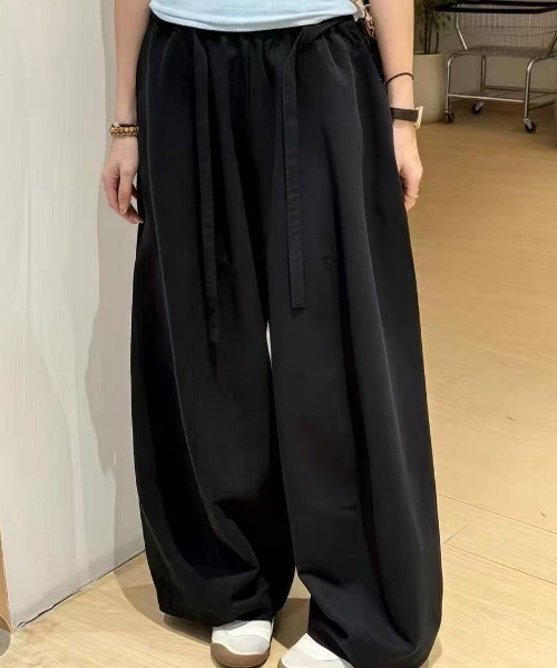 GEMEDA(ジェメダ)の「ウエストゴム リボン付き ワイドパンツ(その他パンツ・レディース・ホワイト/ベージュ/ブラック・M)」の17枚目の写真
