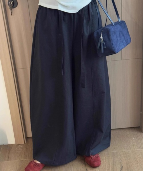 GEMEDA(ジェメダ)の「ウエストゴム リボン付き ワイドパンツ(その他パンツ・レディース・ホワイト/ベージュ/ブラック・M)」の18枚目の写真