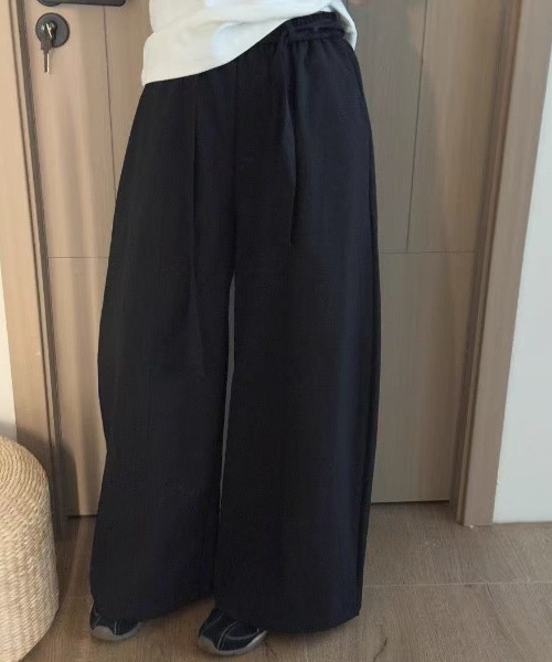 GEMEDA(ジェメダ)の「ウエストゴム リボン付き ワイドパンツ(その他パンツ・レディース・ホワイト/ベージュ/ブラック・M)」の21枚目の写真