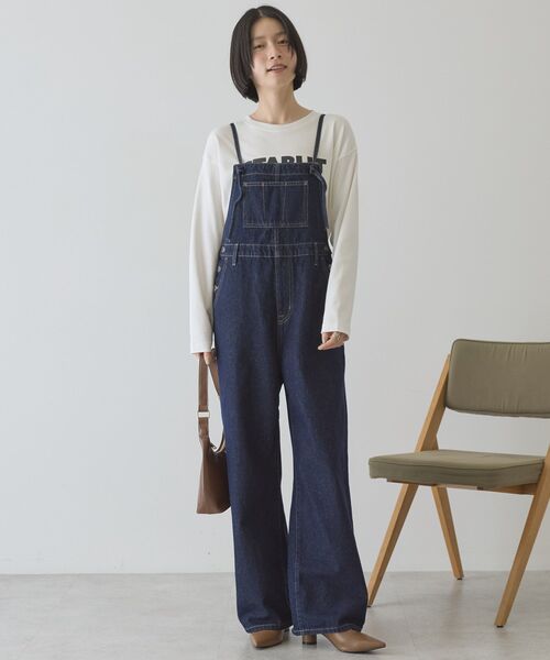 AMERICAN HOLIC（アメリカンホリック）の「デニムサロペット（サロペット/オーバーオール・レディース・グレー/ワンウォッシュ・M/L）」の5枚目の写真