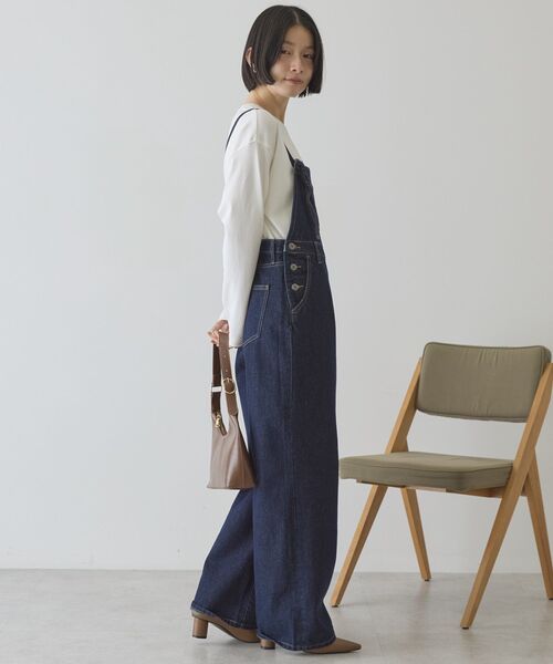 AMERICAN HOLIC（アメリカンホリック）の「デニムサロペット（サロペット/オーバーオール・レディース・グレー/ワンウォッシュ・M/L）」の6枚目の写真