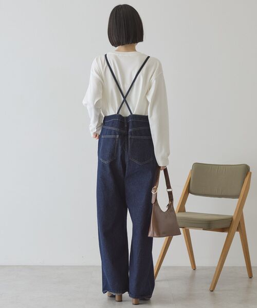 AMERICAN HOLIC（アメリカンホリック）の「デニムサロペット（サロペット/オーバーオール・レディース・グレー/ワンウォッシュ・M/L）」の7枚目の写真