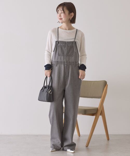 AMERICAN HOLIC（アメリカンホリック）の「デニムサロペット（サロペット/オーバーオール・レディース・グレー/ワンウォッシュ・M/L）」の8枚目の写真