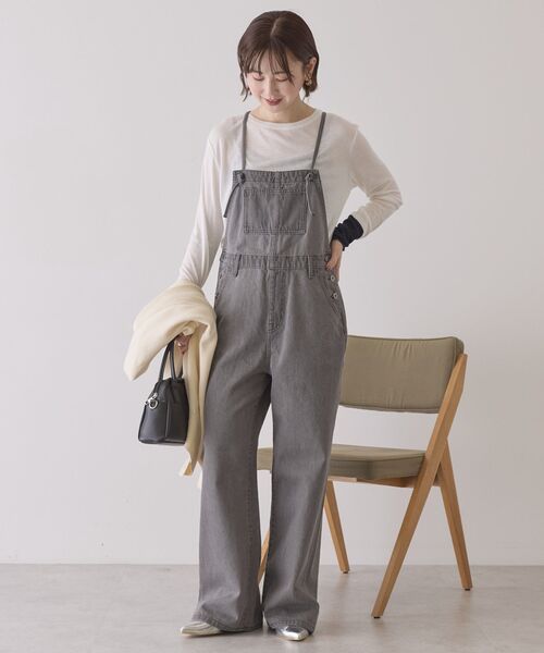 AMERICAN HOLIC（アメリカンホリック）の「デニムサロペット（サロペット/オーバーオール・レディース・グレー/ワンウォッシュ・M/L）」の9枚目の写真