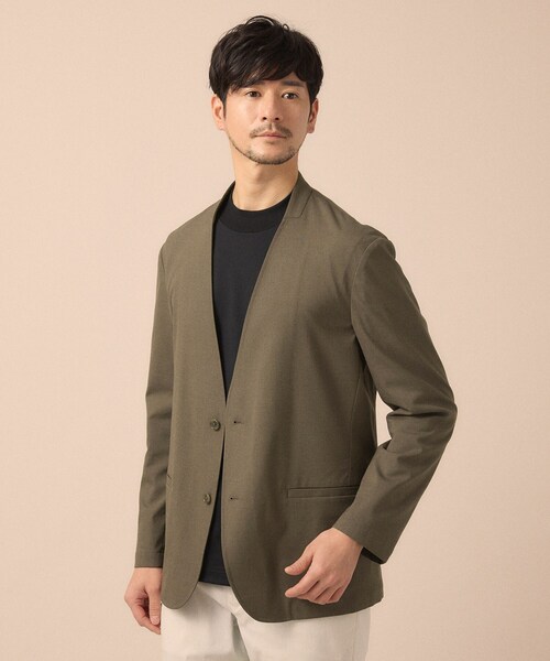 TAKEO KIKUCHI（タケオキクチ）の「【ON／OFF兼用】CARREMANファブリック ノーカラージャケット（ノーカラージャケット・メンズ・ブラック/ブラウン系・02/03/04）」の4枚目の写真