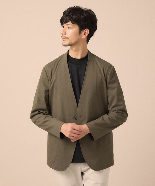 TAKEO KIKUCHI（タケオキクチ）の「【ON／OFF兼用】CARREMANファブリック ノーカラージャケット（ノーカラージャケット・メンズ・ブラック/ブラウン系・02/03/04）」の5枚目の写真