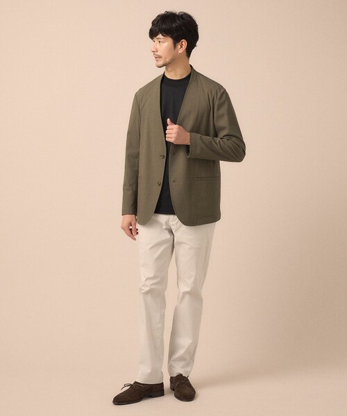 TAKEO KIKUCHI（タケオキクチ）の「【ON／OFF兼用】CARREMANファブリック ノーカラージャケット（ノーカラージャケット・メンズ・ブラック/ブラウン系・02/03/04）」の6枚目の写真