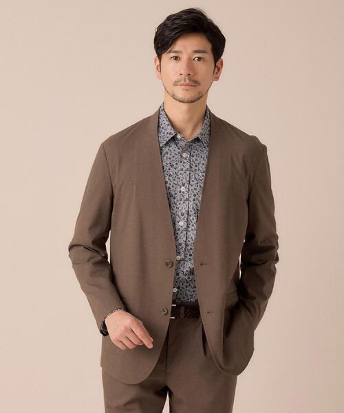 TAKEO KIKUCHI（タケオキクチ）の「【ON／OFF兼用】CARREMANファブリック ノーカラージャケット（ノーカラージャケット・メンズ・ブラック/ブラウン系・02/03/04）」の8枚目の写真