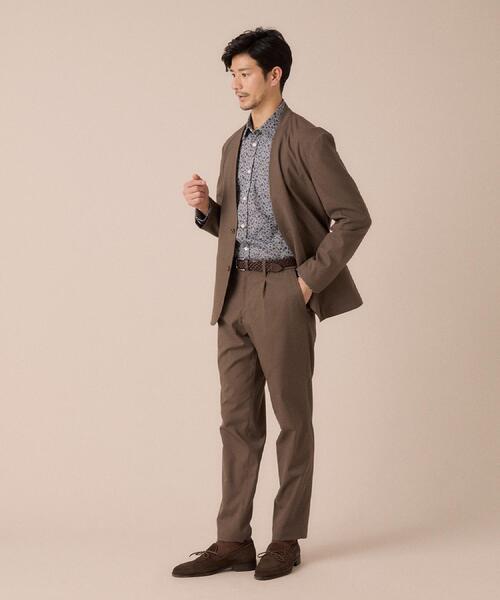 TAKEO KIKUCHI（タケオキクチ）の「【ON／OFF兼用】CARREMANファブリック ノーカラージャケット（ノーカラージャケット・メンズ・ブラック/ブラウン系・02/03/04）」の9枚目の写真