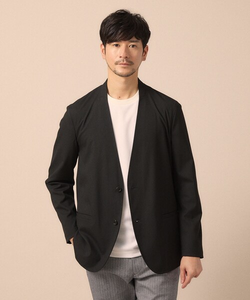 TAKEO KIKUCHI（タケオキクチ）の「【ON／OFF兼用】CARREMANファブリック ノーカラージャケット（ノーカラージャケット・メンズ・ブラック/ブラウン系・02/03/04）」の11枚目の写真