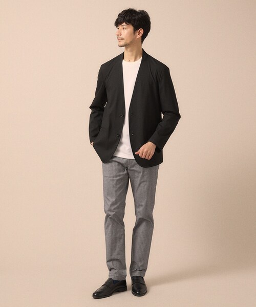 TAKEO KIKUCHI（タケオキクチ）の「【ON／OFF兼用】CARREMANファブリック ノーカラージャケット（ノーカラージャケット・メンズ・ブラック/ブラウン系・02/03/04）」の13枚目の写真