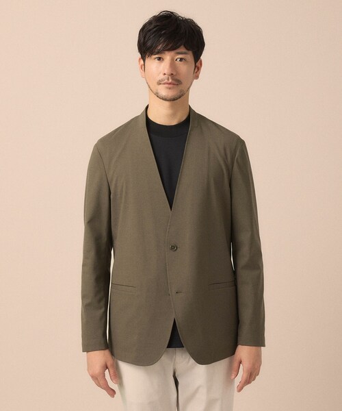 TAKEO KIKUCHI（タケオキクチ）の「【ON／OFF兼用】CARREMANファブリック ノーカラージャケット（ノーカラージャケット・メンズ・ブラック/ブラウン系・02/03/04）」の17枚目の写真