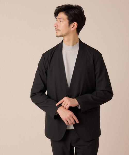 TAKEO KIKUCHI（タケオキクチ）の「【ON／OFF兼用】CARREMANファブリック ノーカラージャケット（ノーカラージャケット・メンズ・ブラック/ブラウン系・02/03/04）」の18枚目の写真