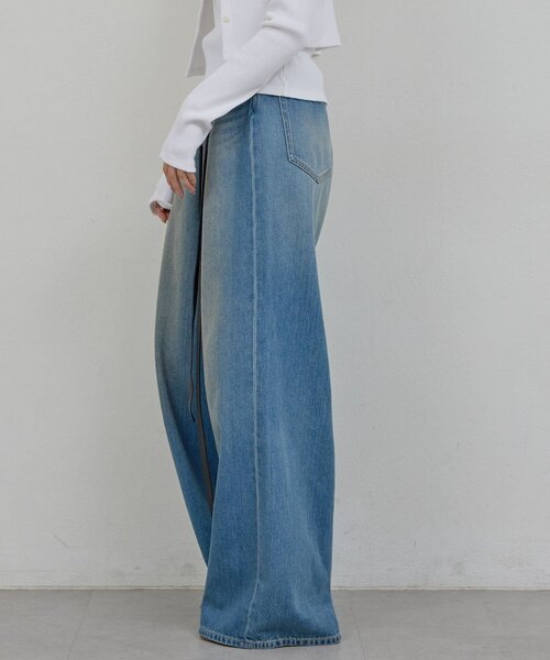 GALLARDAGALANTE(ガリャルダガランテ)の「【PEAS】レザーベルト付きソフトデニム(デニムパンツ・レディース・ブルー・0/1)」の18枚目の写真