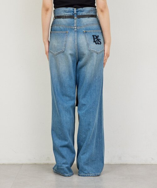 GALLARDAGALANTE(ガリャルダガランテ)の「【PEAS】レザーベルト付きソフトデニム(デニムパンツ・レディース・ブルー・0/1)」の7枚目の写真