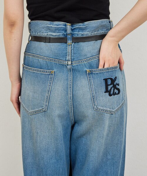 GALLARDAGALANTE(ガリャルダガランテ)の「【PEAS】レザーベルト付きソフトデニム(デニムパンツ・レディース・ブルー・0/1)」の8枚目の写真