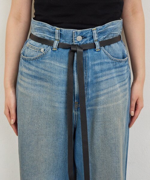 GALLARDAGALANTE(ガリャルダガランテ)の「【PEAS】レザーベルト付きソフトデニム(デニムパンツ・レディース・ブルー・0/1)」の10枚目の写真
