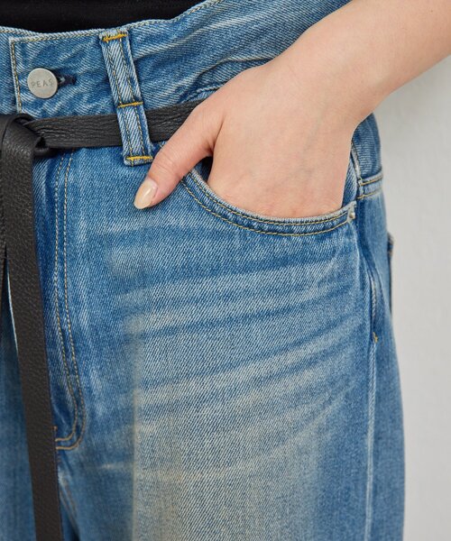 GALLARDAGALANTE(ガリャルダガランテ)の「【PEAS】レザーベルト付きソフトデニム(デニムパンツ・レディース・ブルー・0/1)」の11枚目の写真