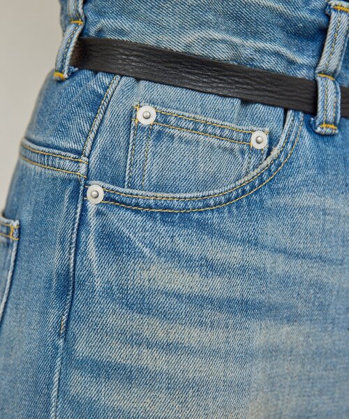 GALLARDAGALANTE(ガリャルダガランテ)の「【PEAS】レザーベルト付きソフトデニム(デニムパンツ・レディース・ブルー・0/1)」の12枚目の写真