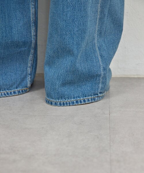 GALLARDAGALANTE(ガリャルダガランテ)の「【PEAS】レザーベルト付きソフトデニム(デニムパンツ・レディース・ブルー・0/1)」の14枚目の写真