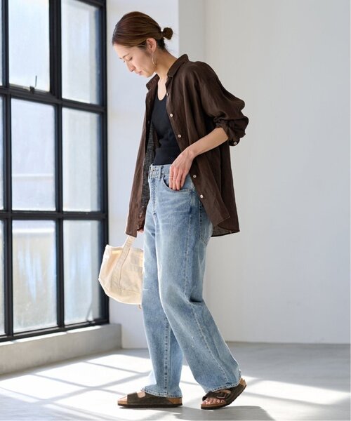 FRAMeWORK(フレームワーク)の「≪新色 / 追加≫フレンチリネンレギュラーシャツ(シャツ/ブラウス・レディース・ホワイト/ブラウン/グリーン/ピンク/ブルー/ネイビー/ダークブルー・FREE)」の16枚目の写真