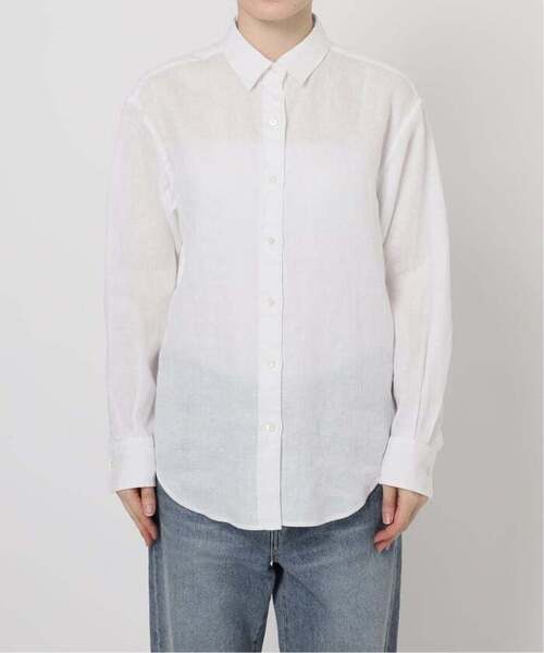 FRAMeWORK(フレームワーク)の「≪新色 / 追加≫フレンチリネンレギュラーシャツ(シャツ/ブラウス・レディース・ホワイト/ブラウン/グリーン/ピンク/ブルー/ネイビー/ダークブルー・FREE)」の12枚目の写真