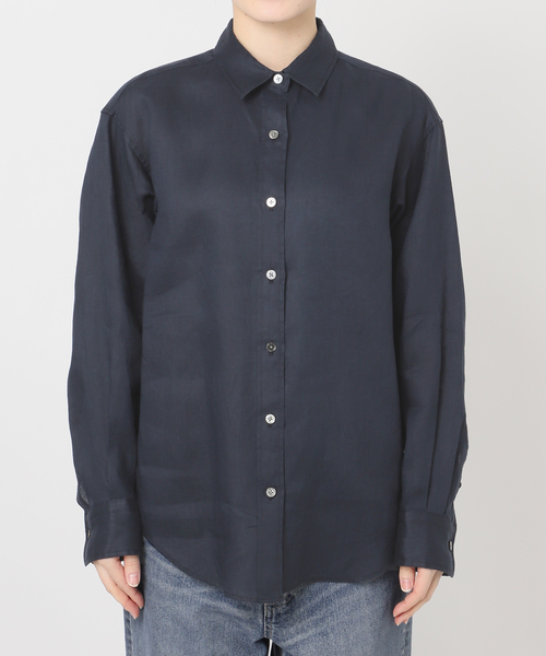 FRAMeWORK(フレームワーク)の「≪新色 / 追加≫フレンチリネンレギュラーシャツ(シャツ/ブラウス・レディース・ホワイト/ブラウン/グリーン/ピンク/ブルー/ネイビー/ダークブルー・FREE)」の21枚目の写真