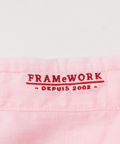 FRAMeWORK(フレームワーク)の「≪新色 / 追加≫フレンチリネンレギュラーシャツ(シャツ/ブラウス・レディース・ホワイト/ブラウン/グリーン/ピンク/ブルー/ネイビー/ダークブルー・FREE)」の10枚目の写真